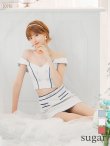 画像14: XSサイズあり【PURESS/ピュアレス】チェーンショルダー/ ボタン/ チャーム/ オフショルダー/ セパレート/ フレア/ マイクロミニ/ ミニドレス/ キャバドレス[OF5] (14)
