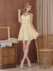 画像7: XSサイズあり【PURESS/ピュアレス】ボタン/ タック/ レース/ サテン/ フレア/ ミニドレス/ キャバドレス[OF5] (7)