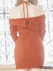 画像26: XSサイズあり【PURESS/ピュアレス】カラービジューオフショルダー/ ロングスリーブ/ 長袖/ 袖あり/ ニット/ スリットスカート/ タイト/ ミニドレス/ キャバドレス[OF5] (26)