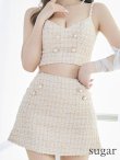画像17: XSサイズあり【PURESS/ピュアレス】 パールショルダー/ ボタン/ ミックスチェック/ セパレート/ フレア/ ミニドレス/ キャバドレス[OF5] (17)