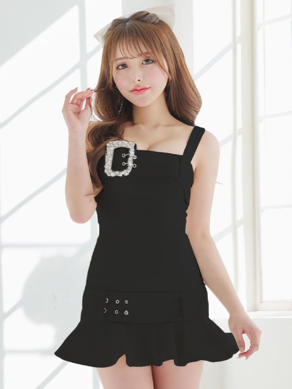 画像28: XSサイズあり【PURESS/ピュアレス】ビッグパールビジューバックル/ ツイード/ フリル/ マイクロミニ/ ミニドレス/ キャバドレス[OF5] (28)