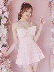 画像3: XSサイズあり【PURESS/ピュアレス】ビックリボンデザイン/ ショルダーパール/ マイクロフレアミニ/ ミニドレス/ キャバドレス[OF5] (3)