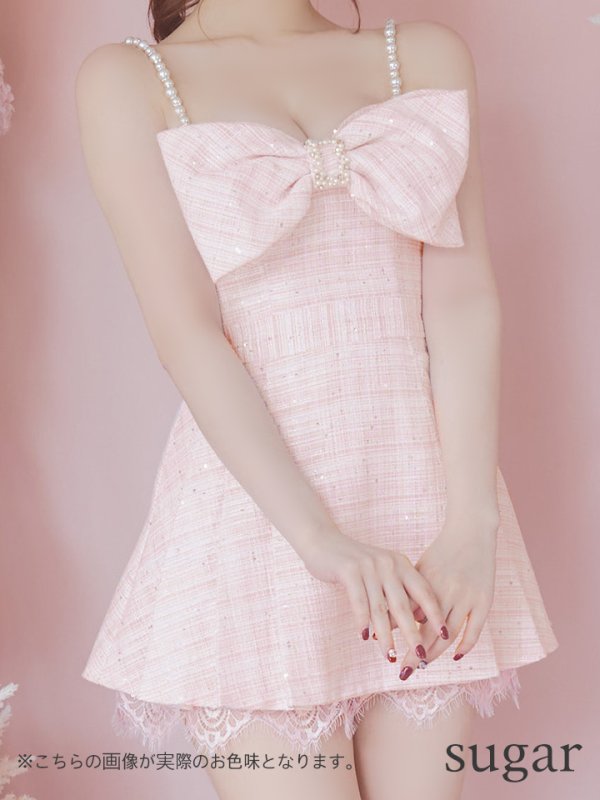 画像11: XSサイズあり【PURESS/ピュアレス】ビックリボンデザイン/ ショルダーパール/ マイクロフレアミニ/ ミニドレス/ キャバドレス[OF5] (11)