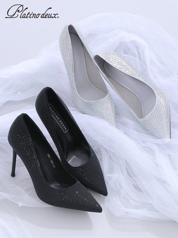 画像18: 【SALE】【COMEX】 2color/ 9cmヒール/ ラメ/ ラインストーン/ 極細ピンヒール/ ポインテッドトゥ/ ハイヒール/ パンプス[OF02] (18)