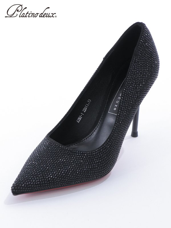 画像6: 【SALE】【COMEX】 2color/ 9cmヒール/ ラメ/ ラインストーン/ 極細ピンヒール/ ポインテッドトゥ/ ハイヒール/ パンプス[OF02] (6)