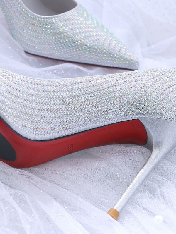 画像12: 【SALE】【COMEX】 2color/ 9cmヒール/ ラメ/ ラインストーン/ 極細ピンヒール/ ポインテッドトゥ/ ハイヒール/ パンプス[OF02] (12)