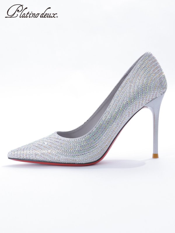 画像16: 【SALE】【COMEX】 2color/ 9cmヒール/ ラメ/ ラインストーン/ 極細ピンヒール/ ポインテッドトゥ/ ハイヒール/ パンプス[OF02] (16)