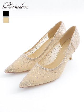 ローブドフルール ハイヒール パンプス キャバ ROBE de FLEURS/ローブドフルール】総レース×グリッター