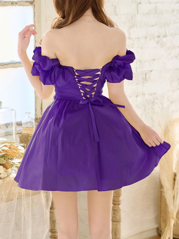 ライトバイオレット モデル：ゆめ　身長：160cm　着用サイズ：8号(Sサイズ)