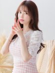 画像12: 【Donia Quinn / ドニアクイーン】 パフスリーブ/ フリル/ レース/ ツイード/ Aライン/ ワンピース/ ミニドレス/ キャバドレス[OF05] (12)