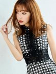 画像16: 【Donia Quinn / ドニアクイーン】 ギンガムチェック/ チェック/ フリル/ ノースリーブ/ Aライン/ ワンピース/ ミニドレス/ キャバドレス[OF05] (16)