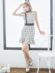 画像16: XSサイズあり【Donia Quinn / ドニアクイーン】チェック柄/ ノースリーブ/ フリル/ カットアウト/ パールボタン/ マーメイド/ ミニドレス/ キャバドレス[OF05] (16)