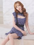 画像32: XSサイズあり【Donia Quinn / ドニアクイーン】チェック柄/ ノースリーブ/ フリル/ カットアウト/ パールボタン/ マーメイド/ ミニドレス/ キャバドレス[OF05] (32)