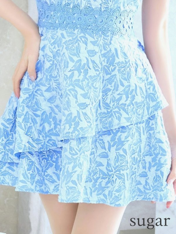 画像32: XS-Lサイズあり【Donia Quinn / ドニアクイーン】 レース/ ノースリーブ/ リボン/ フリル/ Aライン/ ワンピース/ ミニドレス/ キャバドレス[OF05] (32)