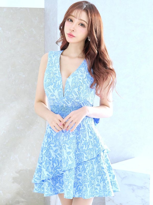 画像23: XS-Lサイズあり【Donia Quinn / ドニアクイーン】 レース/ ノースリーブ/ リボン/ フリル/ Aライン/ ワンピース/ ミニドレス/ キャバドレス[OF05] (23)