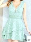 画像30: XS-Lサイズあり【Donia Quinn / ドニアクイーン】 レース/ ノースリーブ/ リボン/ フリル/ Aライン/ ワンピース/ ミニドレス/ キャバドレス[OF05] (30)