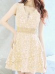 画像35: XS-Lサイズあり【Donia Quinn / ドニアクイーン】 レース/ ノースリーブ/ リボン/ フリル/ Aライン/ ワンピース/ ミニドレス/ キャバドレス[OF05] (35)