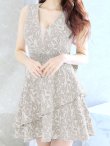 画像38: XS-Lサイズあり【Donia Quinn / ドニアクイーン】 レース/ ノースリーブ/ リボン/ フリル/ Aライン/ ワンピース/ ミニドレス/ キャバドレス[OF05] (38)
