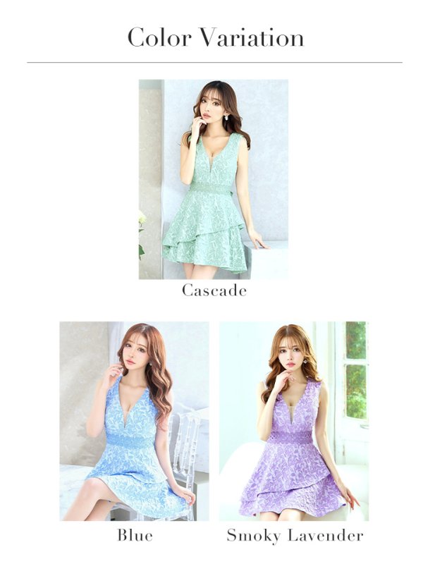 画像39: XS-Lサイズあり【Donia Quinn / ドニアクイーン】 レース/ ノースリーブ/ リボン/ フリル/ Aライン/ ワンピース/ ミニドレス/ キャバドレス[OF05] (39)