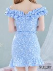 画像27: XS-Lサイズあり【Donia Quinn / ドニアクイーン】 フリル/ タック/ オフショルダー/ タイト/ ミニドレス/ キャバドレス[OF05] (27)