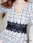 画像19: XS-Lサイズあり【Donia Quinn / ドニアクイーン】 チェックツイード/ フラワーレース/ 袖あり/ 半袖/ パフスリーブ/ マーメイド/ ミニドレス/ キャバドレス[OF05] (19)