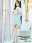 画像16: XS-Lサイズあり【Donia Quinn / ドニアクイーン】 リボンネック/  チェックツイード/ 半袖/ 袖あり/ パフスリーブ/ レース切替/ マーメイド/ ミニドレス/ キャバドレス[OF05] (16)