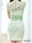 画像42: XS-Lサイズあり【Donia Quinn / ドニアクイーン】 レース/ ノースリーブ/ ハイネック/ タック/ タイト/ ミニドレス/ キャバドレス[OF05] (42)