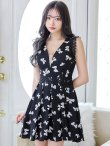 画像24: XS-Lサイズあり【Donia Quinn / ドニアクイーン】リボン/ レース/ ノースリーブ/ バストシアー/ フレア/ Aライン/ ミニドレス/ キャバドレス[OF05] (24)