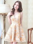 画像5: XS-Lサイズあり【Donia Quinn / ドニアクイーン】 立体フラワー/ ノースリーブ/ シアー/ ストレッチ/ Aライン/ フレア/ ミニドレス/ キャバドレス[OF05] (5)