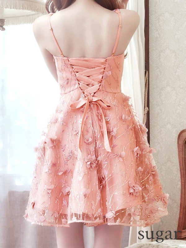 画像9: XS-Lサイズあり【Donia Quinn / ドニアクイーン】 立体フラワー/ ノースリーブ/ シアー/ ストレッチ/ Aライン/ フレア/ ミニドレス/ キャバドレス[OF05] (9)