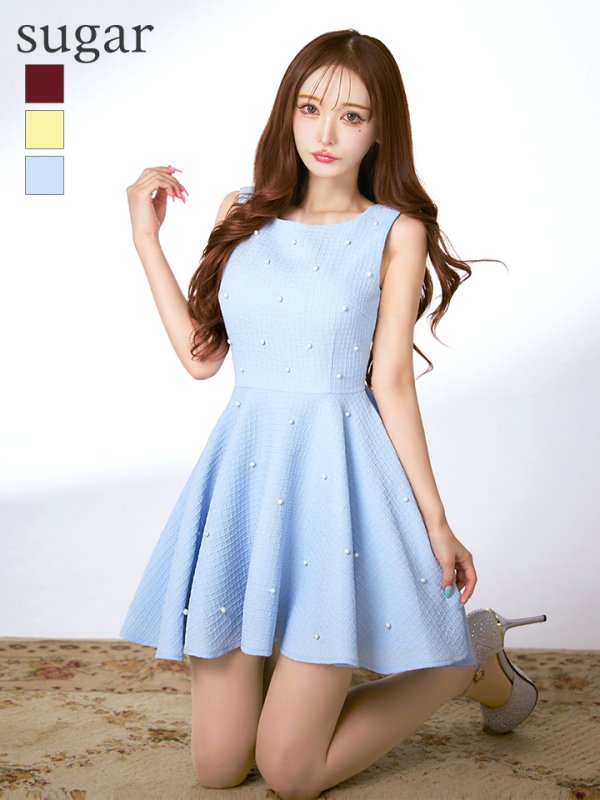 パウダーブルー モデル:真優川咲 身長:158cm:8号(Sサイズ)