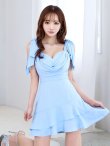 パウダーブルー モデル：真優川咲　身長：158cm　着用サイズ：8号(Sサイズ)