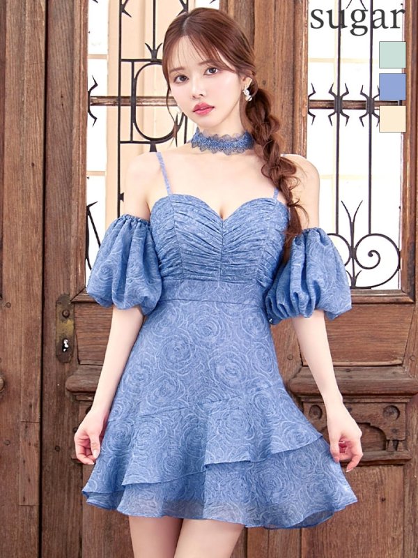 ブルー　 モデル：ゆめ　身長：160cm　着用サイズ：8号(Sサイズ)