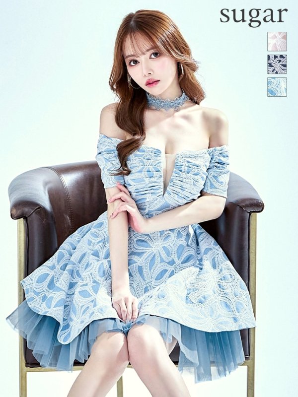 パウダーブルー　 モデル：モデル：ゆめ　身長：160cm　着用サイズ：8号(Sサイズ)