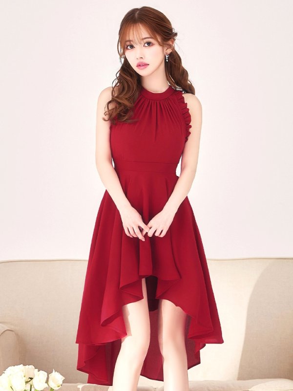 ダークレッド　モデル：ゆめ　身長：160cm　着用サイズ：8号(Sサイズ)