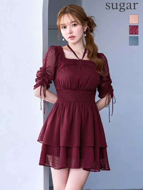 バーガンディ モデル：ゆめ　身長：160cm　着用サイズ：7号(Sサイズ)