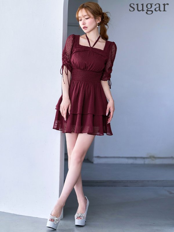 バーガンディ モデル：ゆめ　身長：160cm　着用サイズ：7号(Sサイズ)