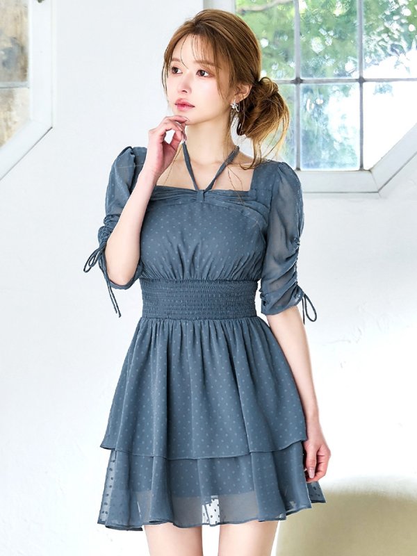 ブルーグレー モデル：ゆめ　身長：160cm　着用サイズ：7号(Sサイズ)