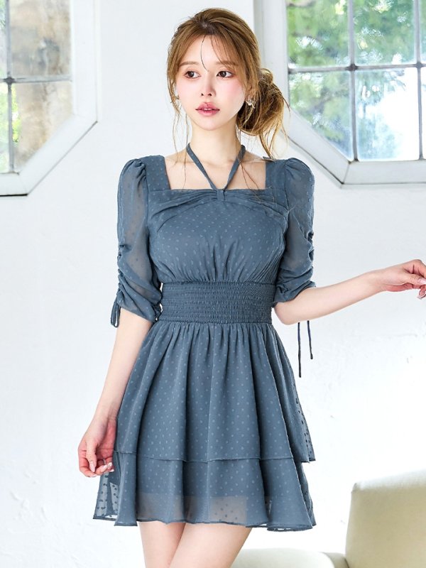 ブルーグレー モデル：ゆめ　身長：160cm　着用サイズ：7号(Sサイズ)