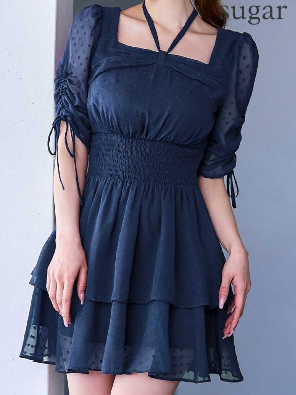 ネイビー モデル：ゆめ　身長：160cm　着用サイズ：7号(Sサイズ)