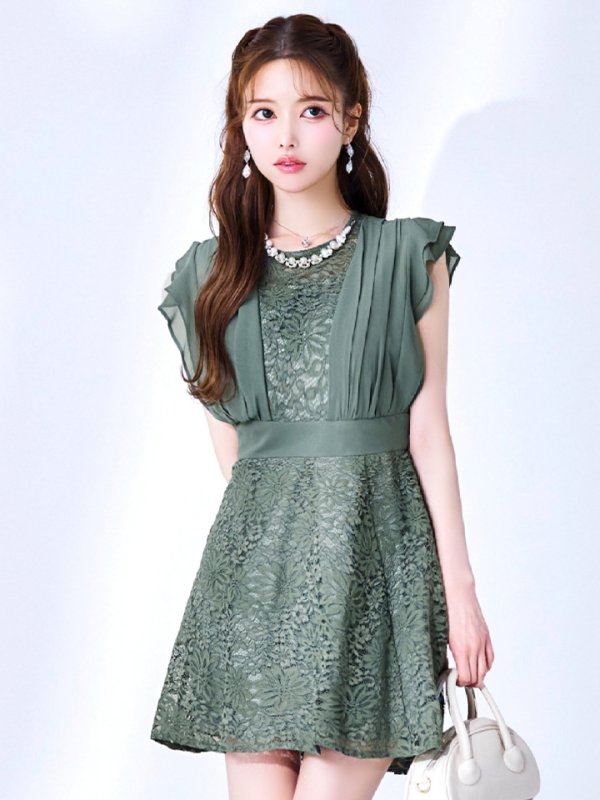 ダスティグリーン	モデル：ゆめ　身長：160cm　着用サイズ：8号(Sサイズ)