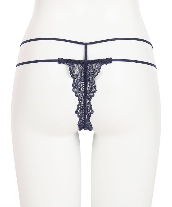 フローティングマーメイド ストレッチレース Tバック:ネイビー