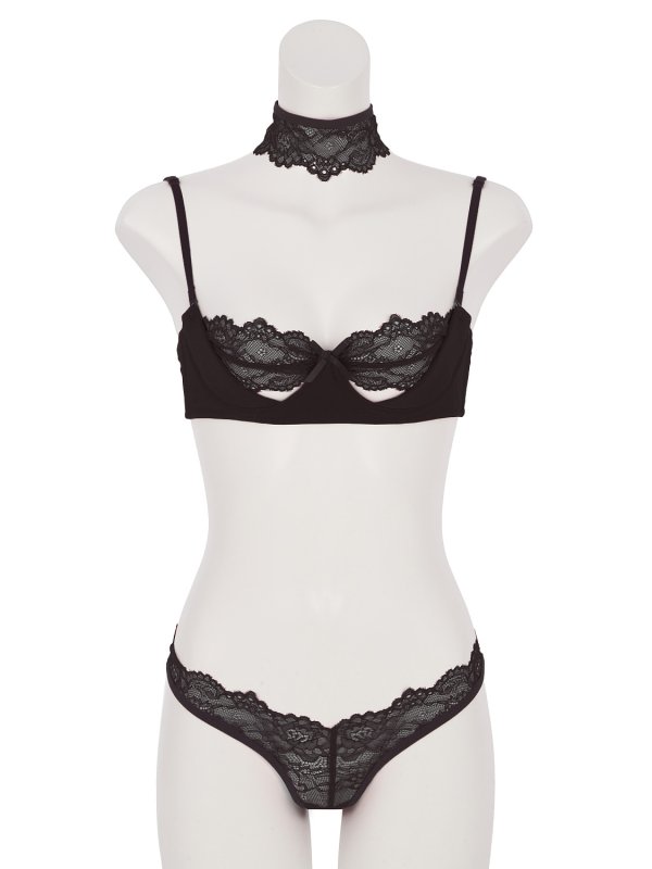 画像10: 【RAVIJOUR/ラヴィジュール】ピーカーブー ブラ&ショーツ セット / ランジェリー / セクシーランジェリー / 下着 / 3点セット【OF08】 (10)