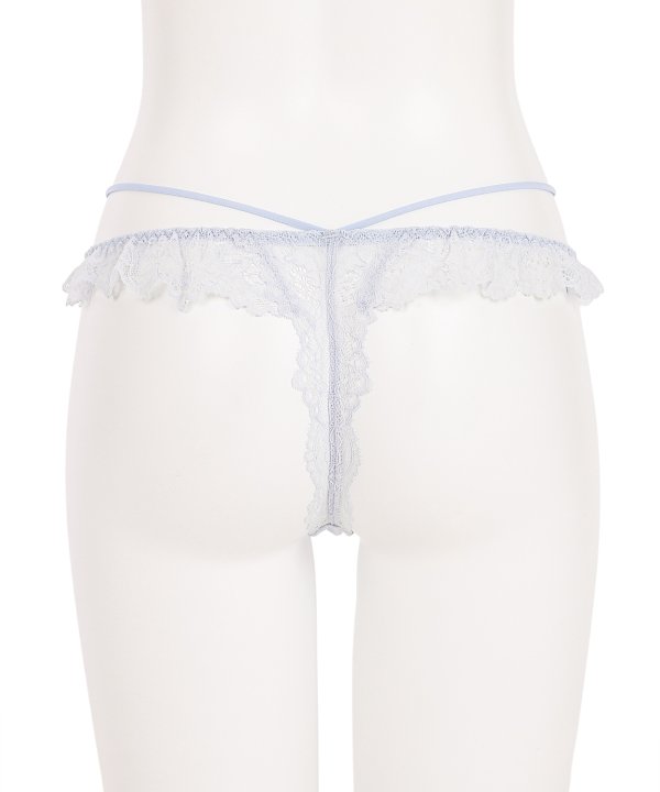 ノーブルマグノリア ストレッチレース Tバック：ブルー