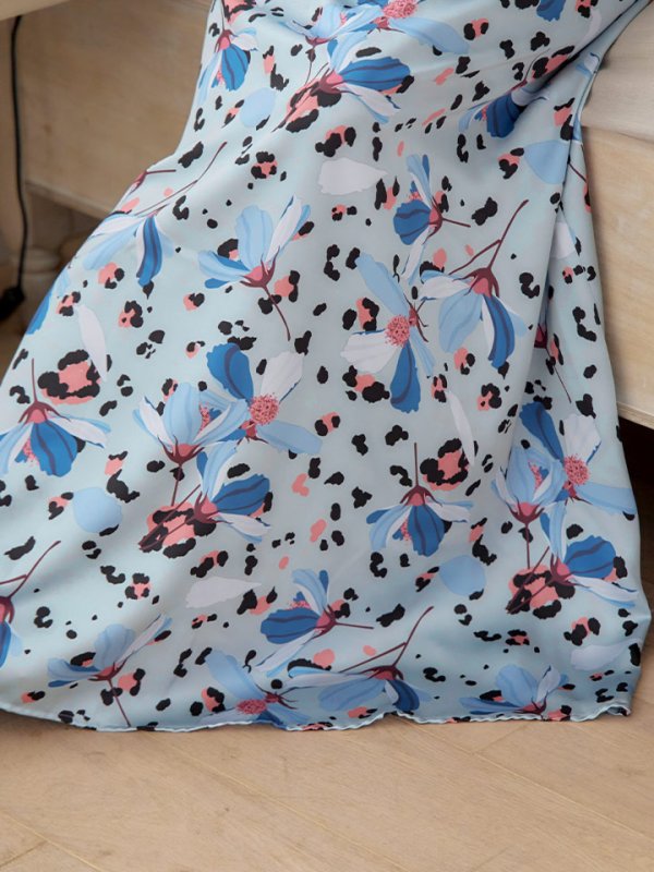 画像6: 【VELIQUE/ヴェリーク】フラワープリント/ ヒョウ柄/ ノースリーブ/ Aライン/ ロングドレス long【HC02】 (6)