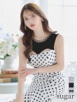 画像4: 【VELIQUE/ヴェリーク】ドットプリント/ 水玉/ チェーン/ カットアウト/ ノースリーブ/ マーメイド/ ひざ丈/ ミディアムドレス/ キャバドレス【OF05】 (4)