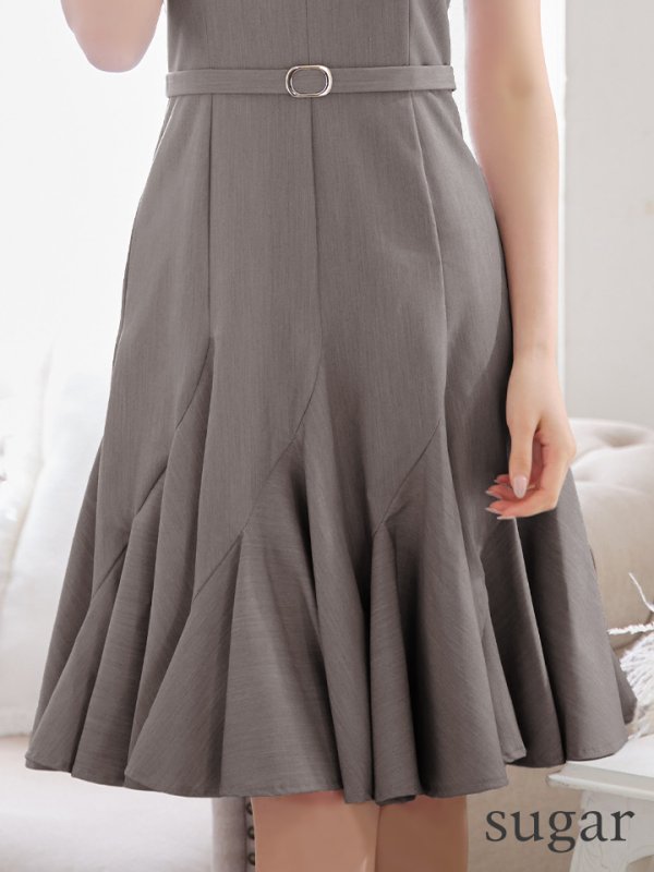 画像12: 【VELIQUE/ヴェリーク】カットアウト/ ノースリーブ/ ベルトデザイン/ 膝丈/ Aライン/ フレア/ミニドレス/ キャバドレス【HC02】 (12)