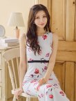 画像18: 【VELIQUE/ヴェリーク】フラワープリント/ ノースリーブ/ ストレッチ/ タイト/ ワンピース/ ロングドレス/ キャバドレス long【OF05】 (18)