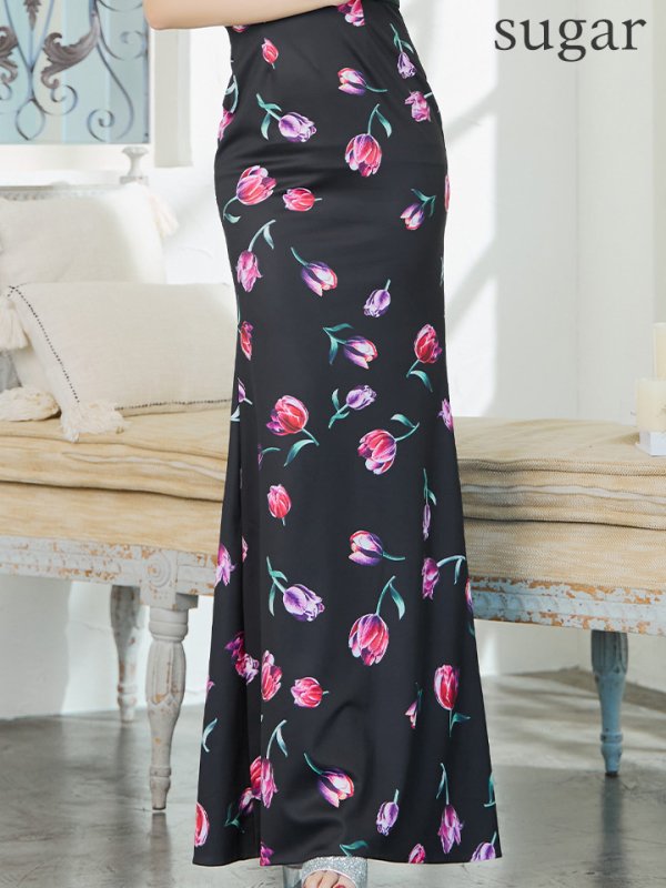 画像23: 【VELIQUE/ヴェリーク】フラワープリント/ ノースリーブ/ ストレッチ/ タイト/ ワンピース/ ロングドレス/ キャバドレス long【HC02】 (23)