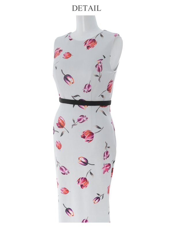 画像25: 【VELIQUE/ヴェリーク】フラワープリント/ ノースリーブ/ ストレッチ/ タイト/ ワンピース/ ロングドレス/ キャバドレス long【HC02】 (25)
